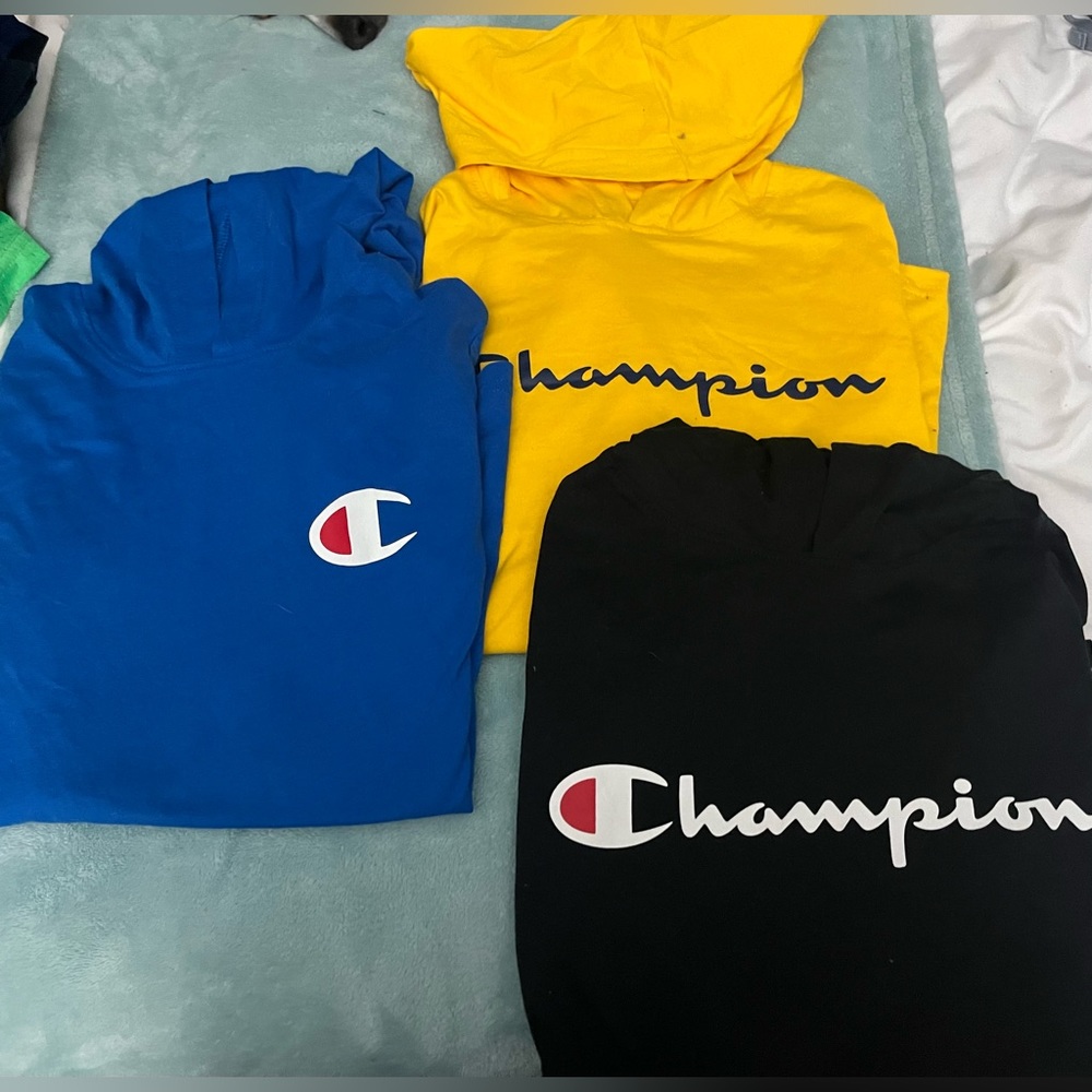 Lot of 3 Champion long sleeve shirts; worn once